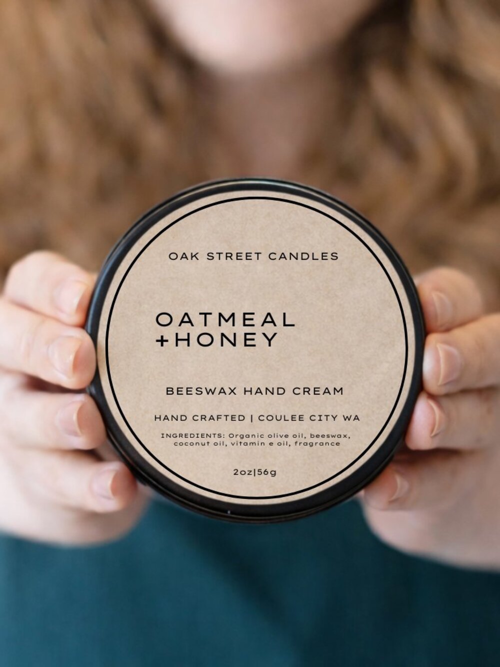 Beeswax Hand Cream Oatmeal+ Honey Natural Oak Street Candles